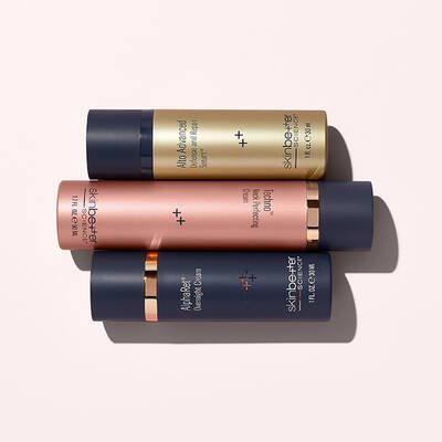 Three skinbetter science products stacked horizontally on a pale pink surface